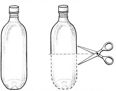 Схема разреза бутылки