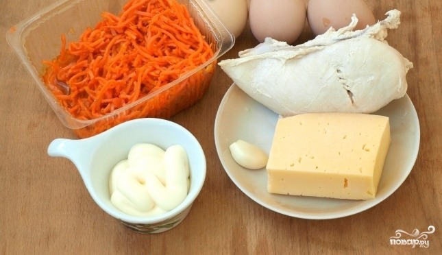 Салаты с корейской морковью: ТОП-11 пошаговых рецептов с ФОТО. С копченой курицей, фасолью, перцем, колбасой, огурцом