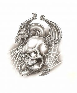 Эскиз татуировки дракон